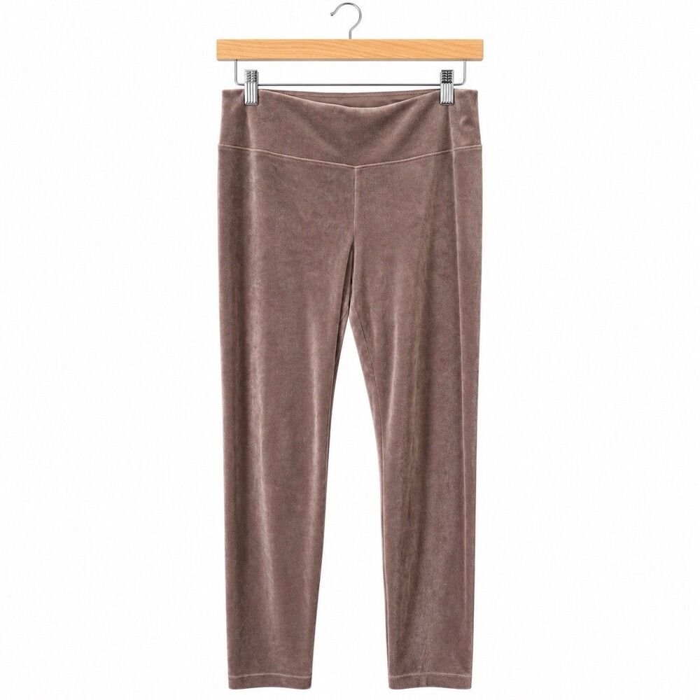 J.Jill Velour V-Neck Tunic & Skinny Leggings Set Brown S/L Minimalist Loungewear - Picture 3 of 8